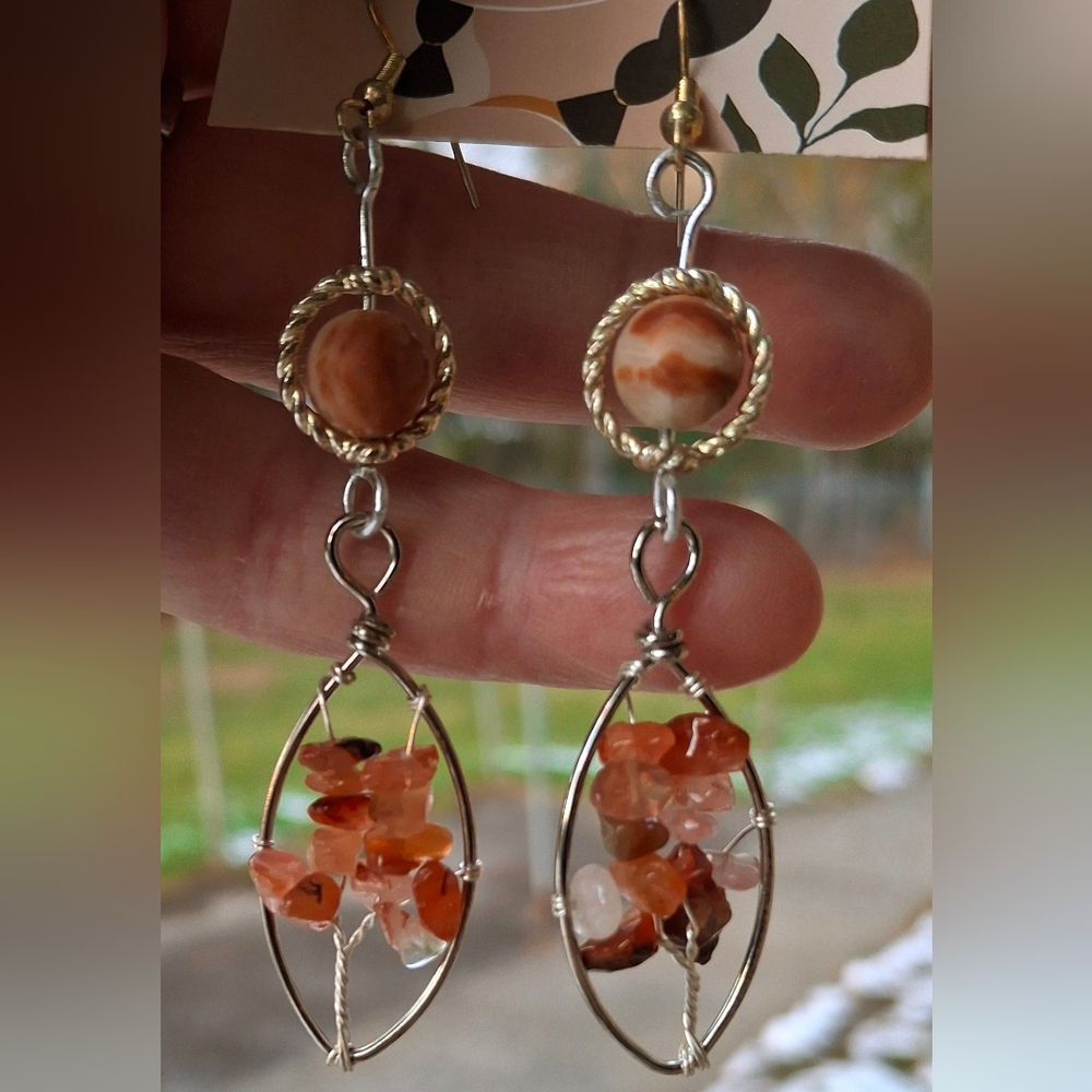 Leather Teardrop earrings